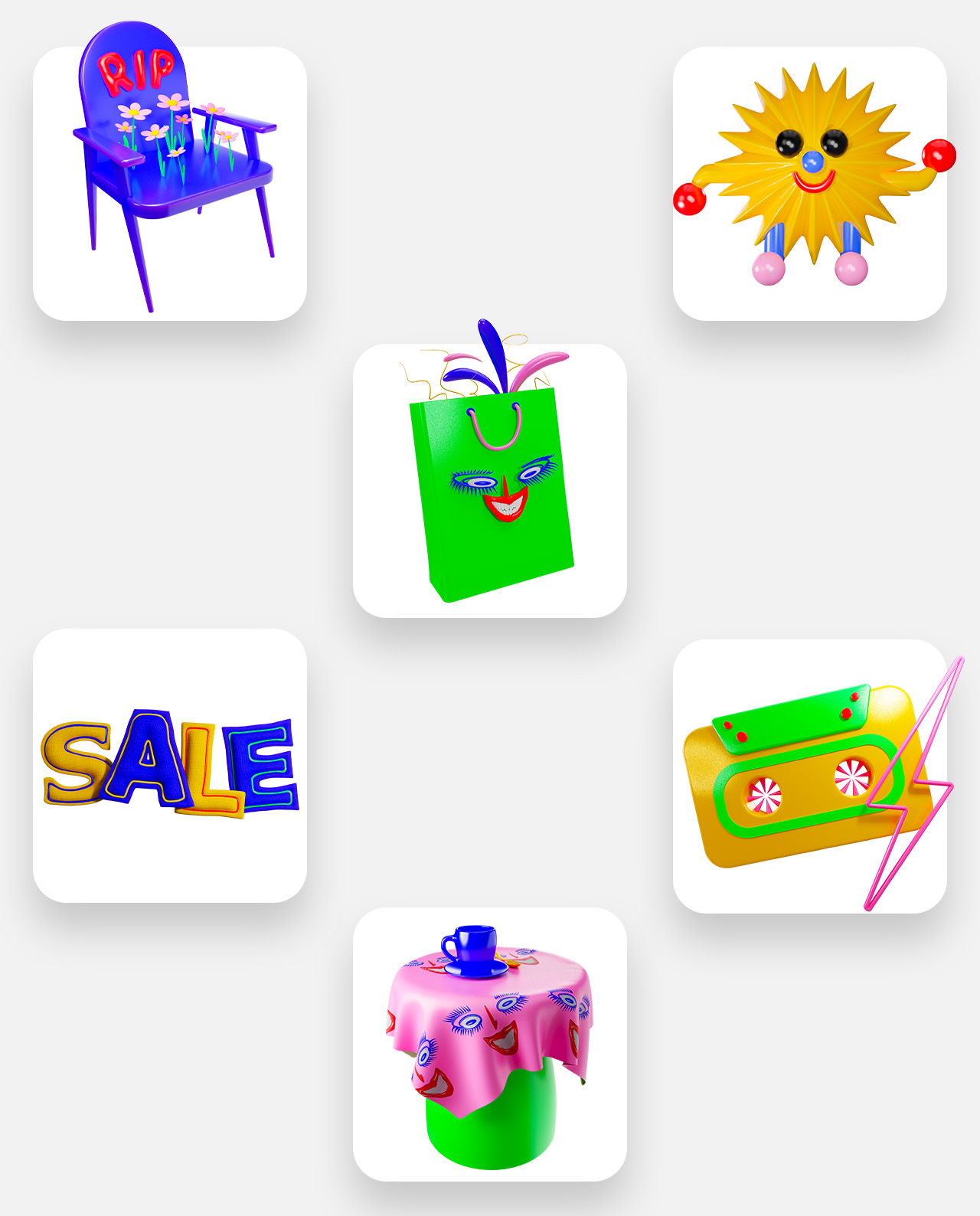 3D Elements Pack #1: Colorful and Super Cute Objects gallery image 3