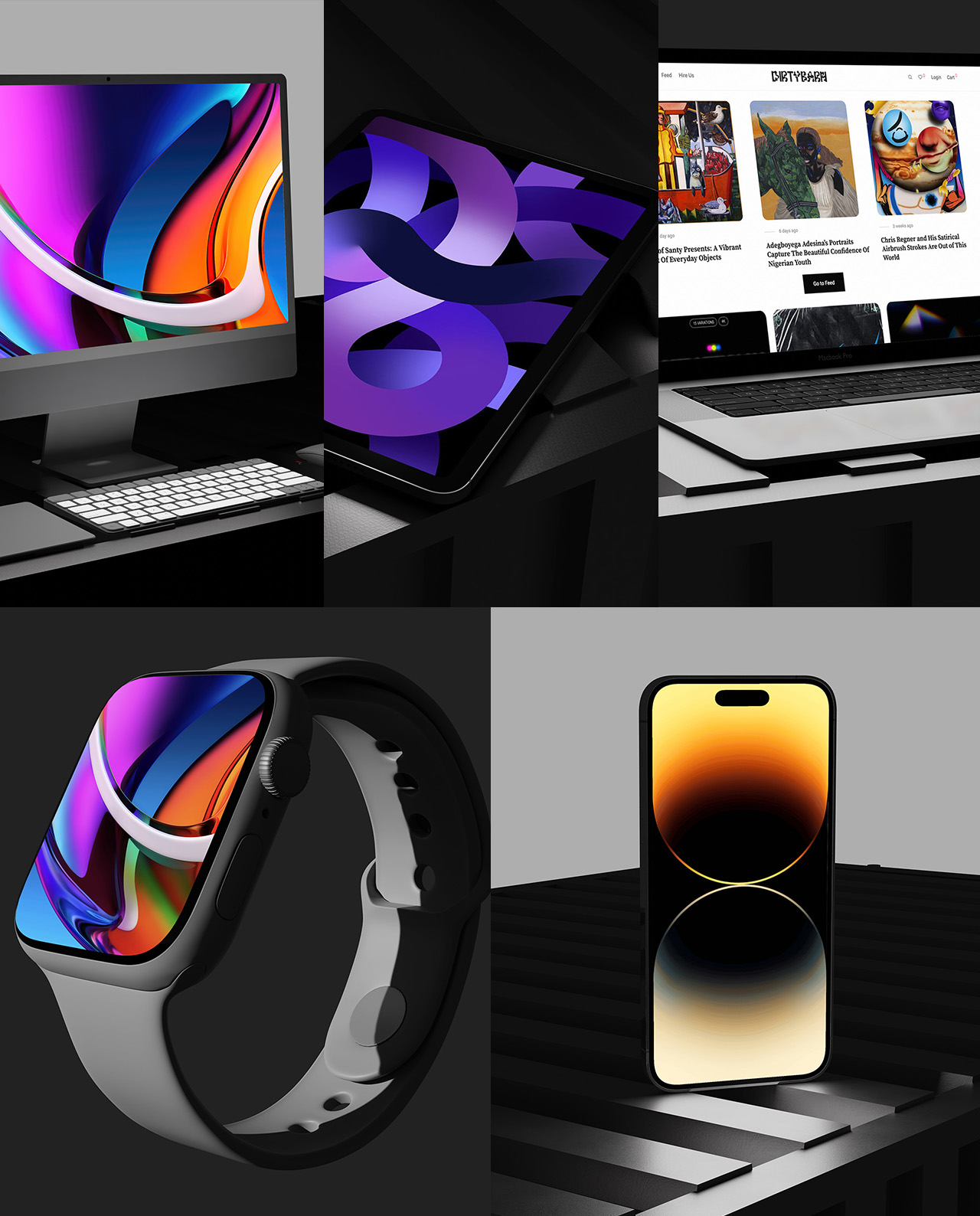 Apple Products Mockup Bundle - 6 Apple Products