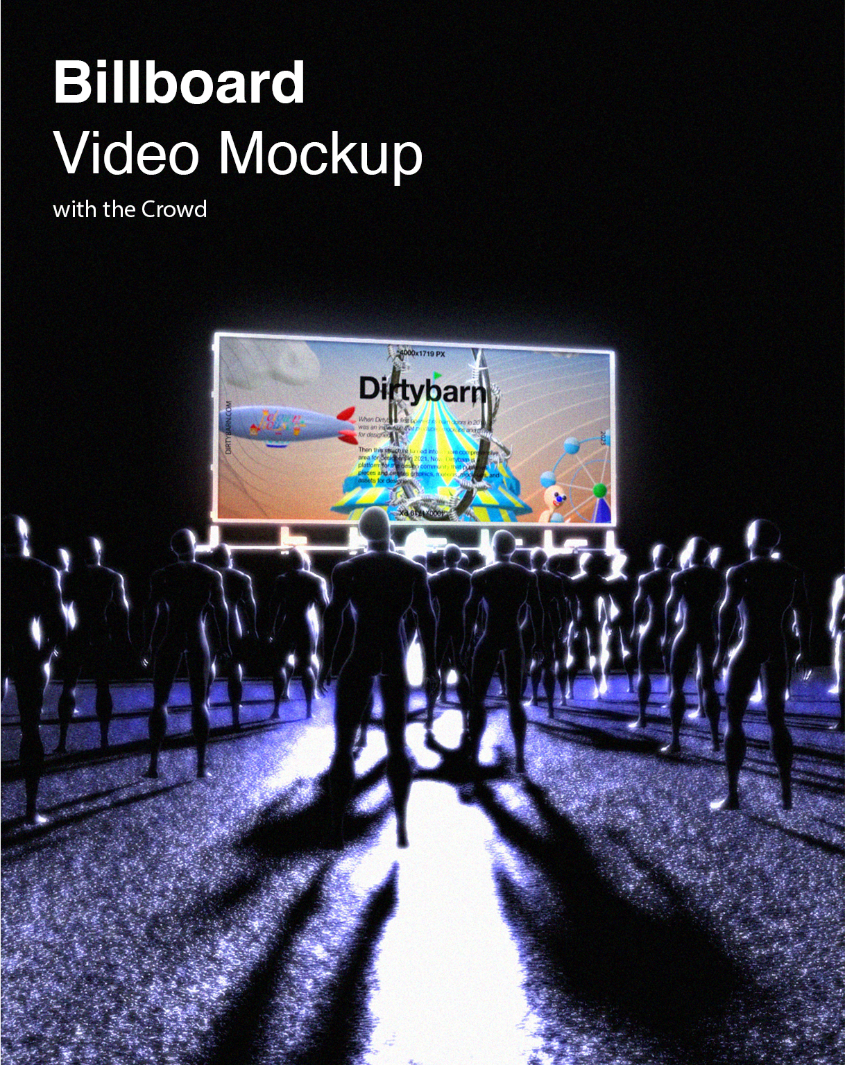 Billboard Video Mockup with the Crowd