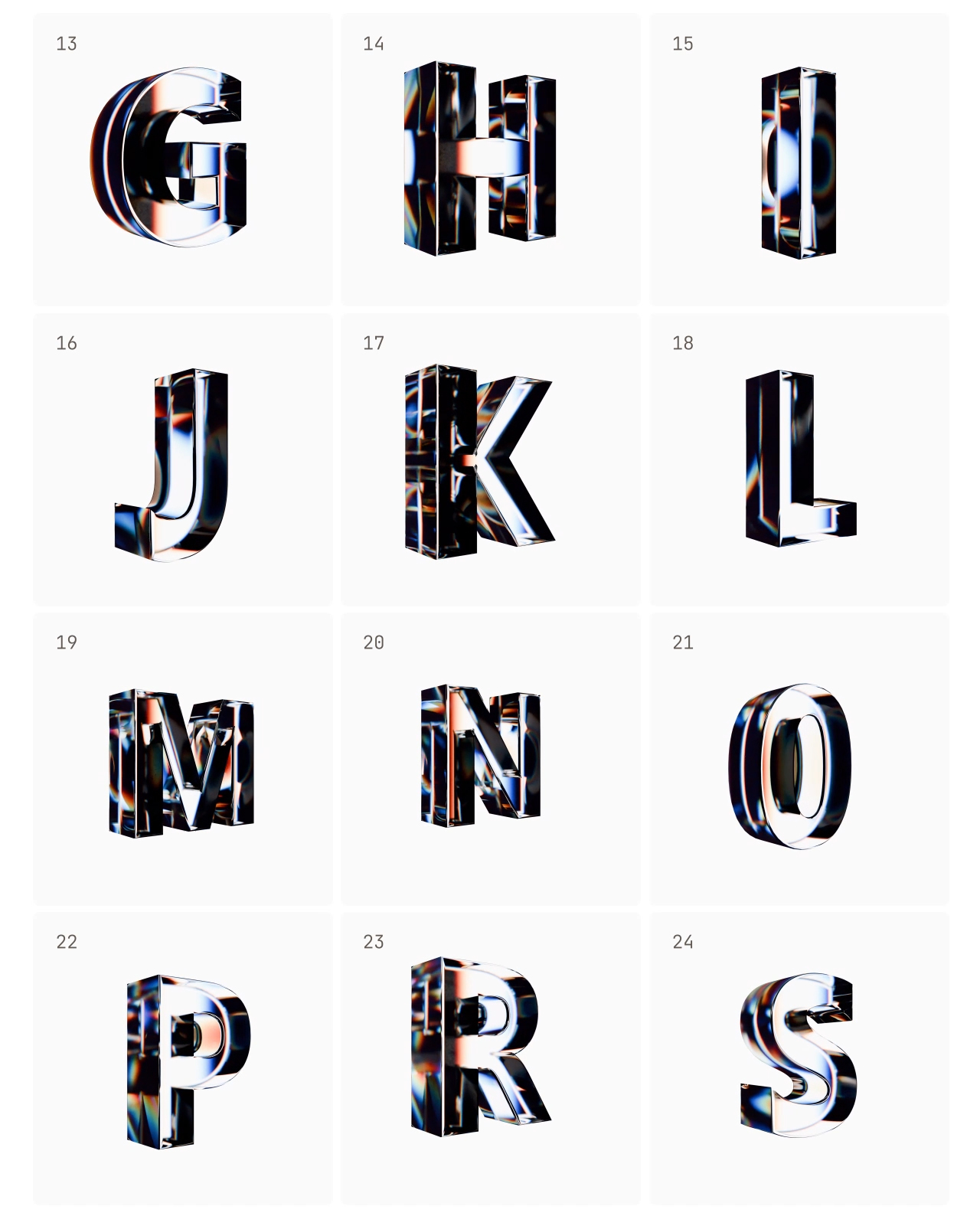 Chroma - 3D Looped Transparent Letters and Symbols gallery image 7