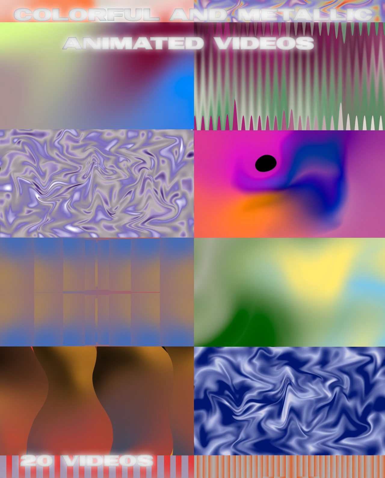 Colorful and Metallic Animated Gradients - 20 Videos