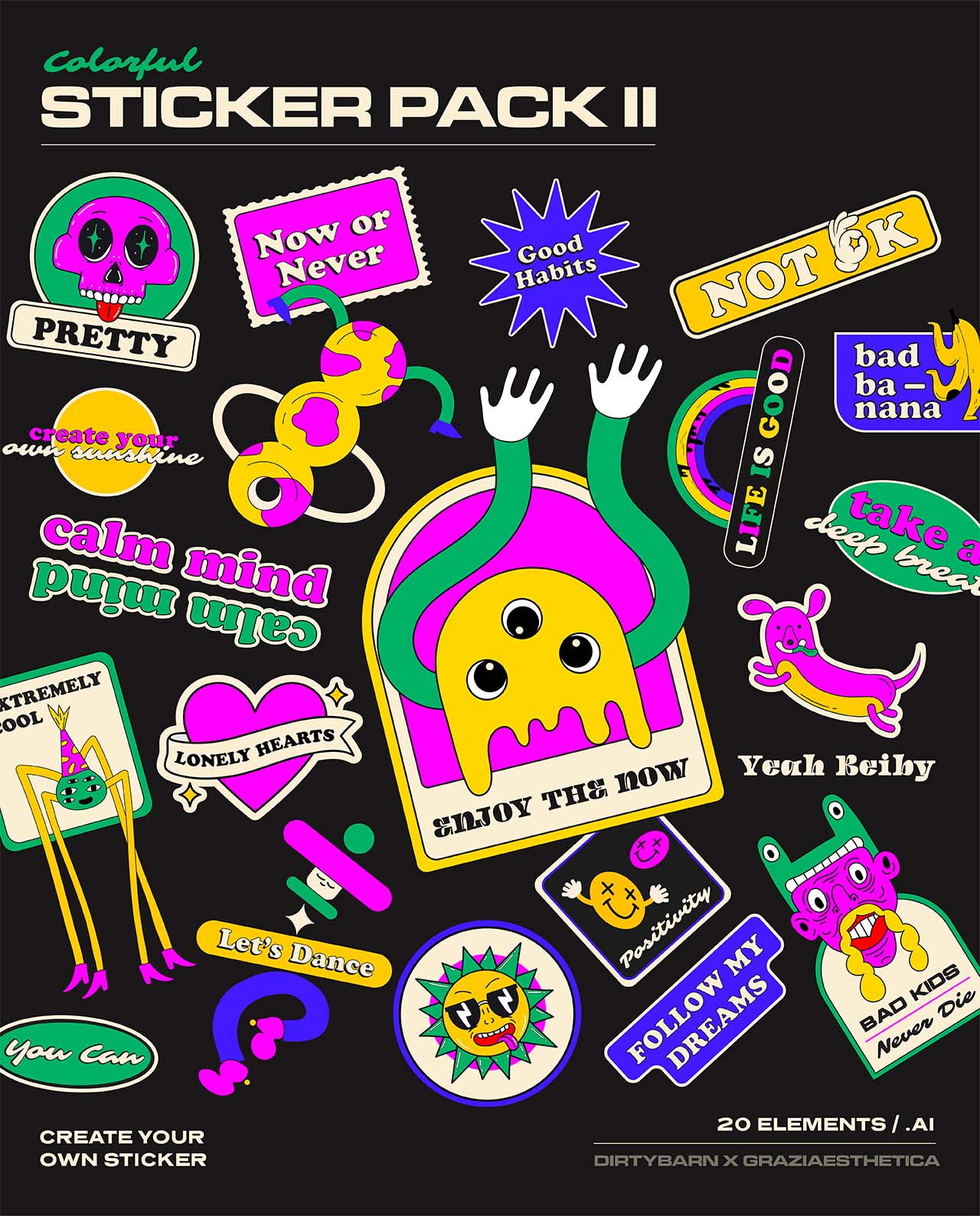Colorful and Retro Sticker Pack - Part II