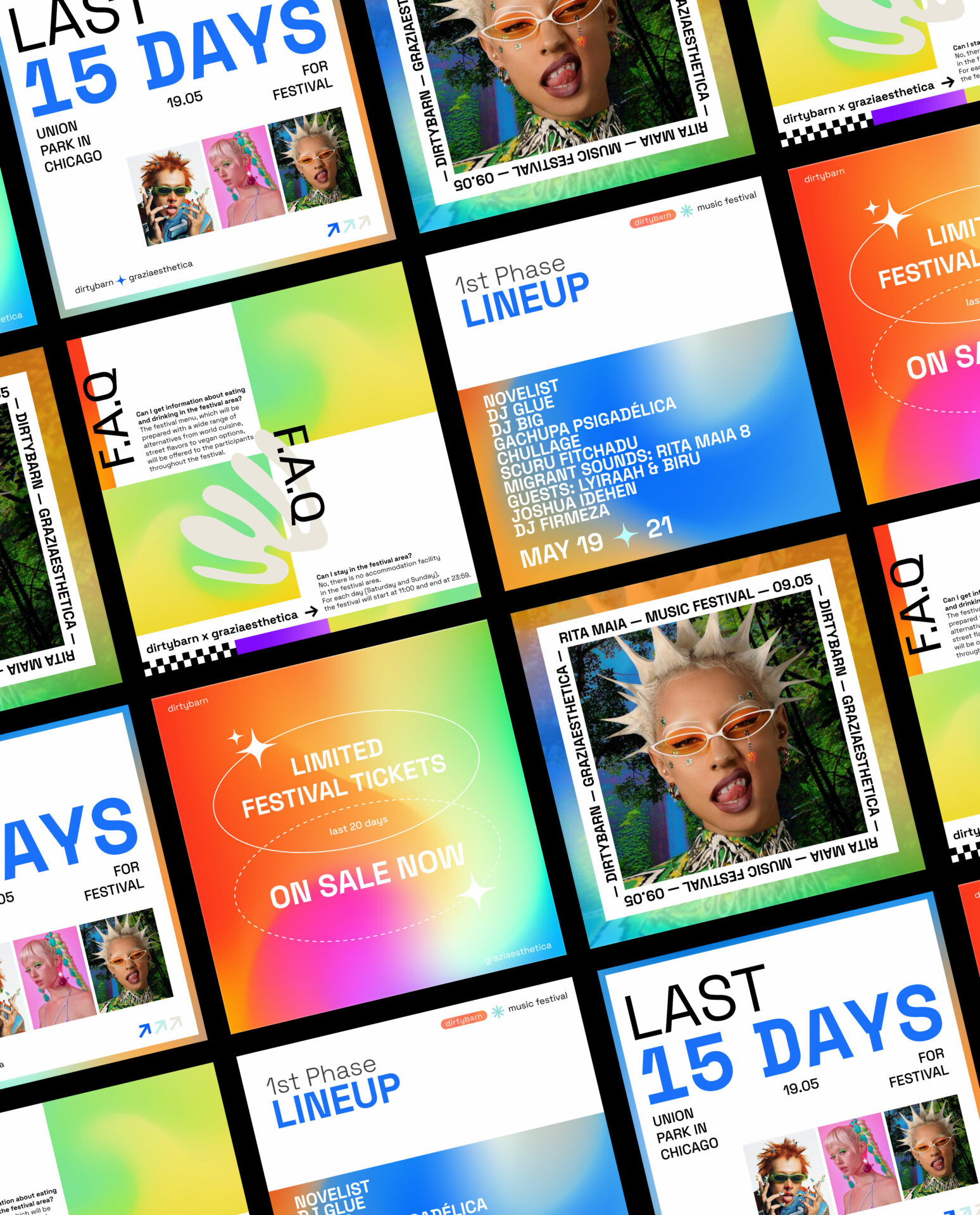 Boomba Music Festival | Colorful Gradient Social Media Templates