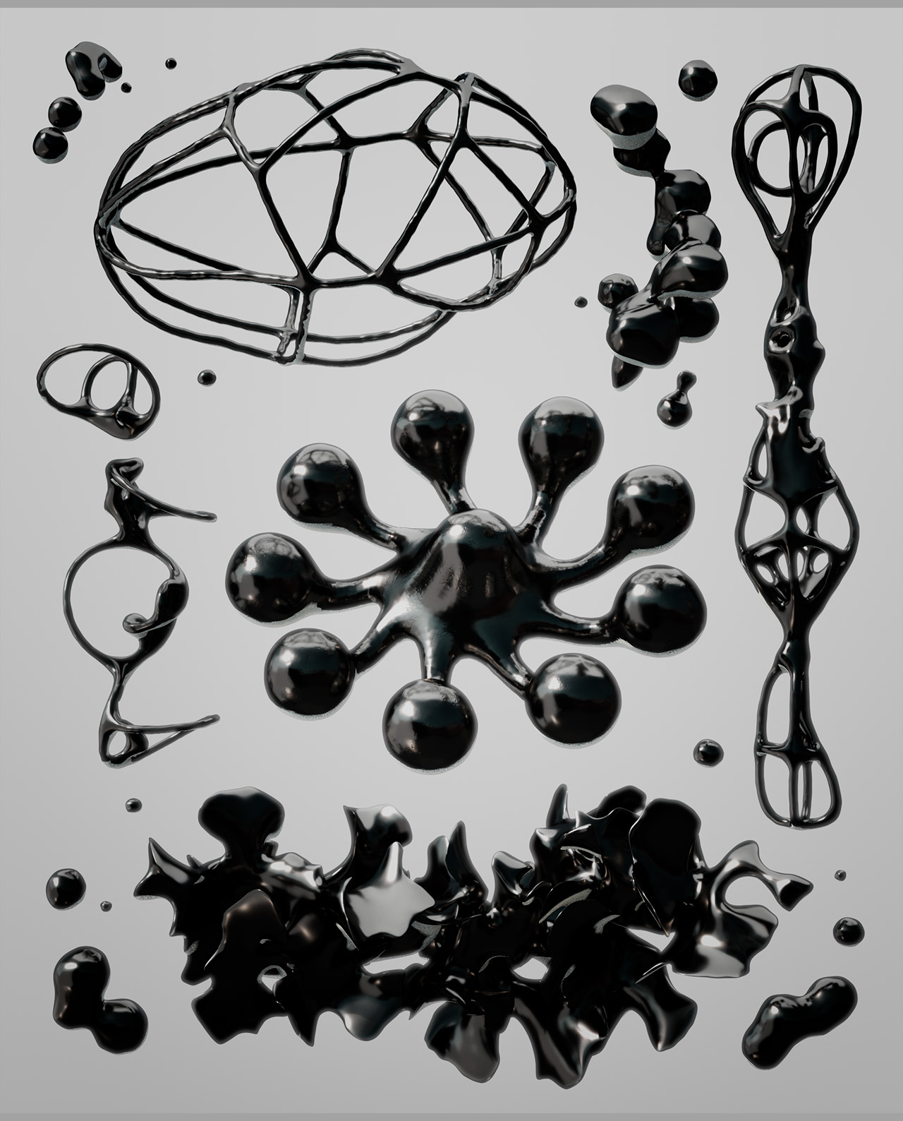 Cyber Coral - Abstract 3D Shapes Pack - 144 Pieces gallery image 3