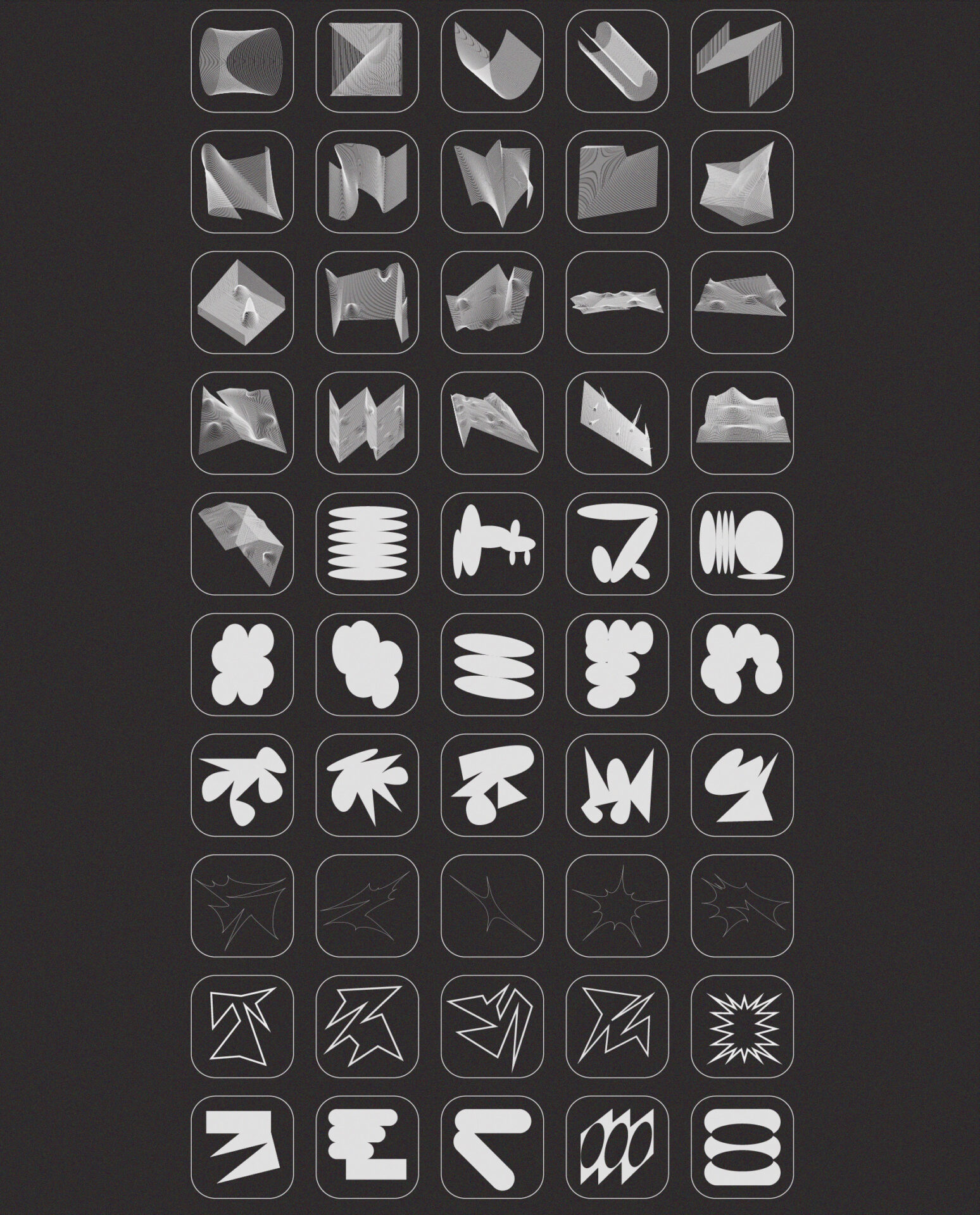 Design Elements Pack #6: 100 Organic Shapes gallery image 4
