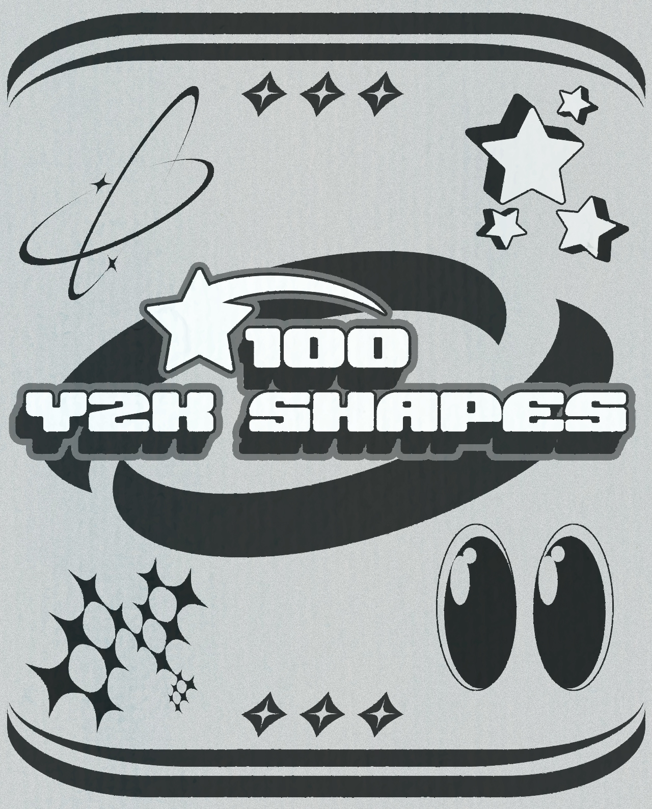 Design Elements Pack #8: Y2K Shapes - 100 Pieces