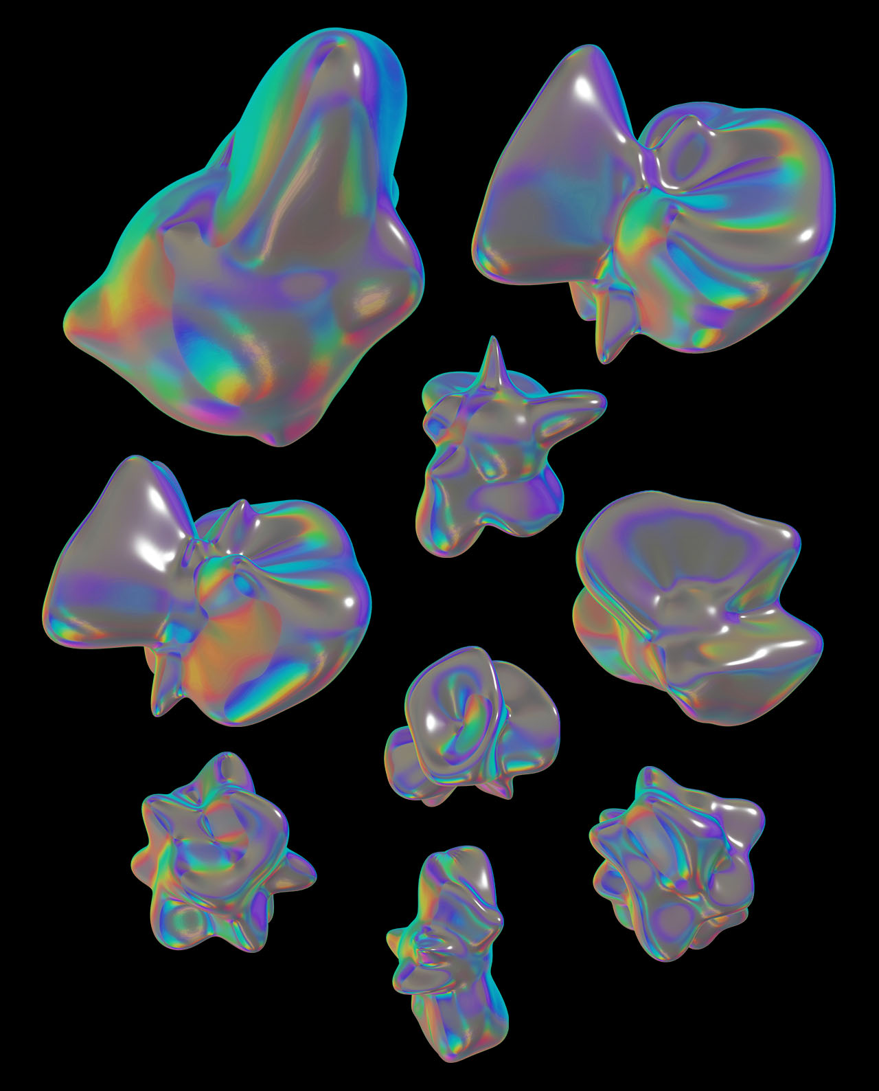 Holographic Materials Pack 9 Videos + 30 PNGs + 8 Background gallery image 8