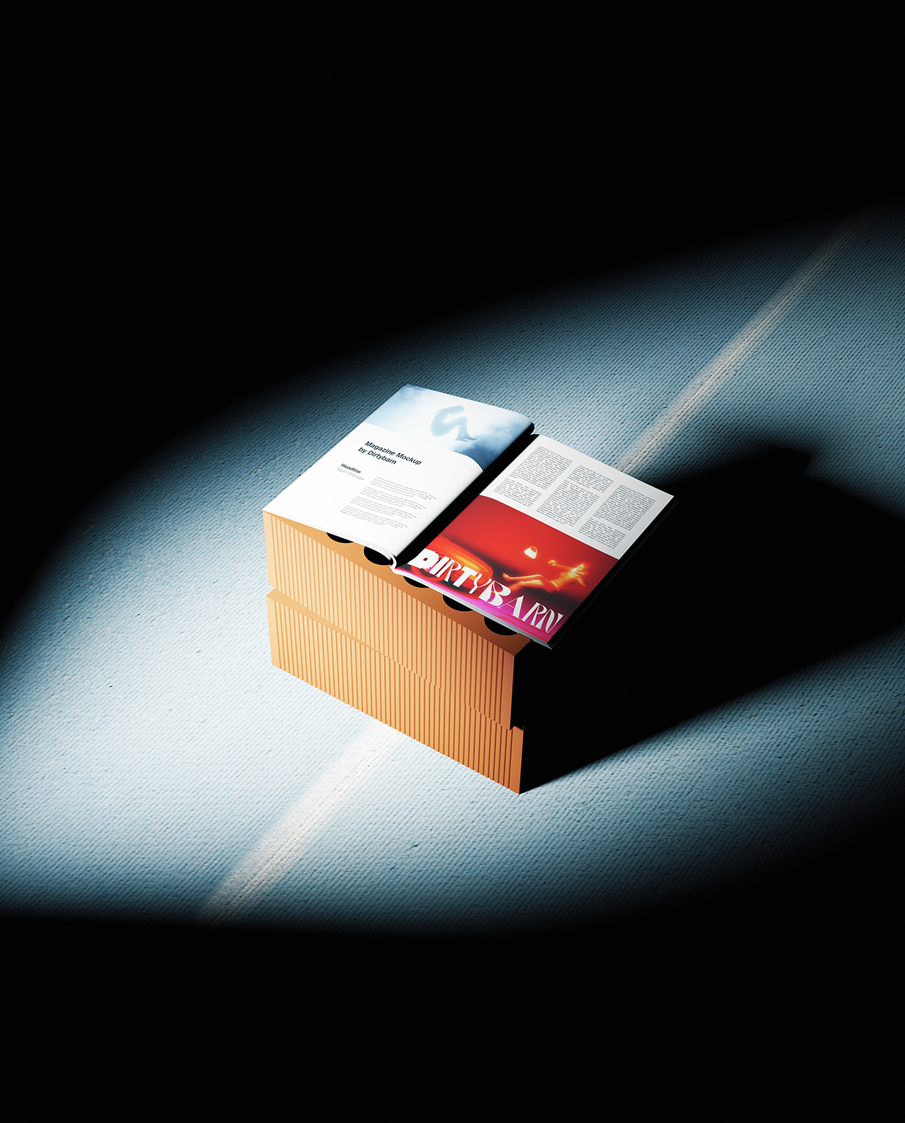 Magazine Mockup on a Brick - 5 Scenes