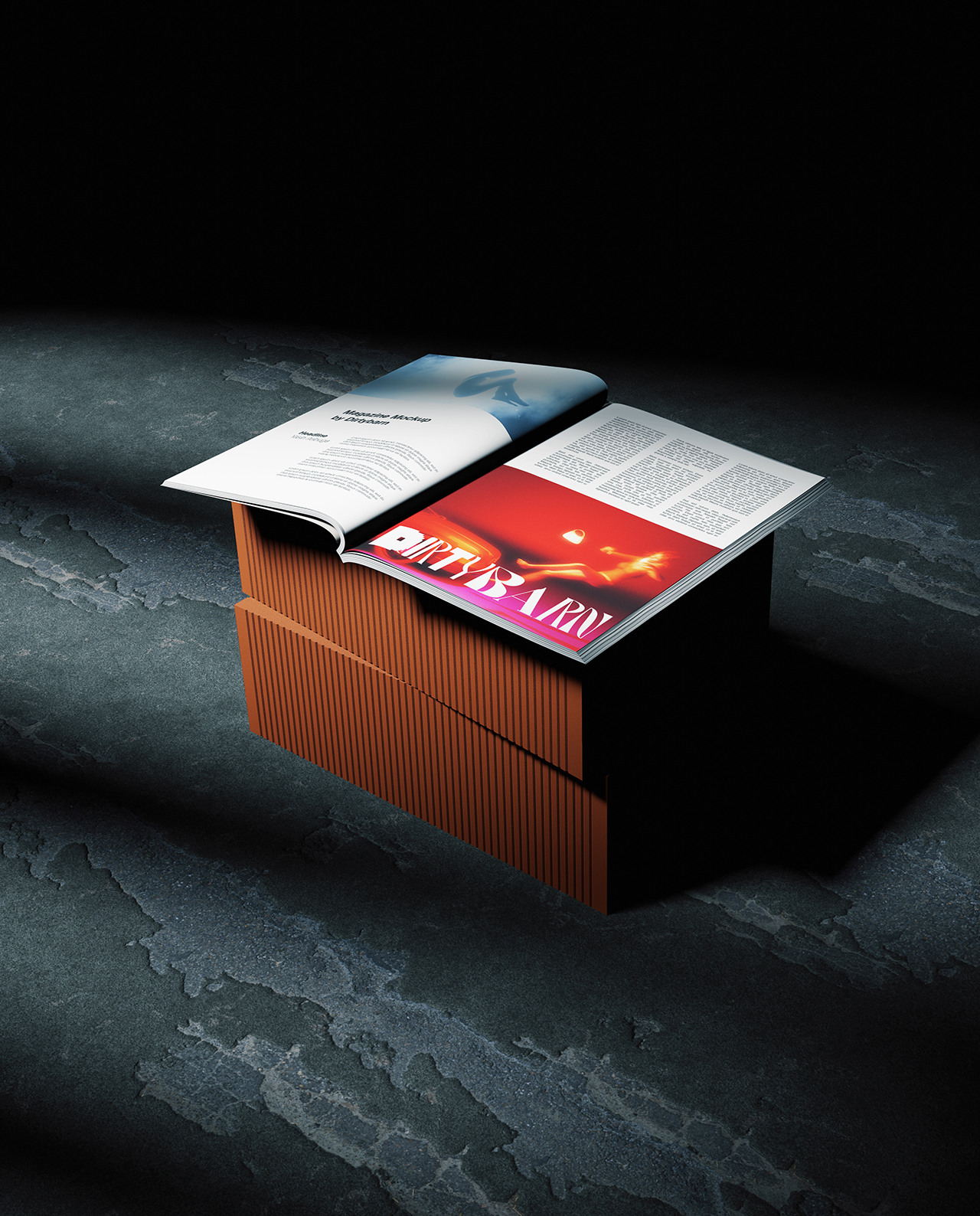 Magazine Mockup on a Brick - 5 Scenes gallery image 2