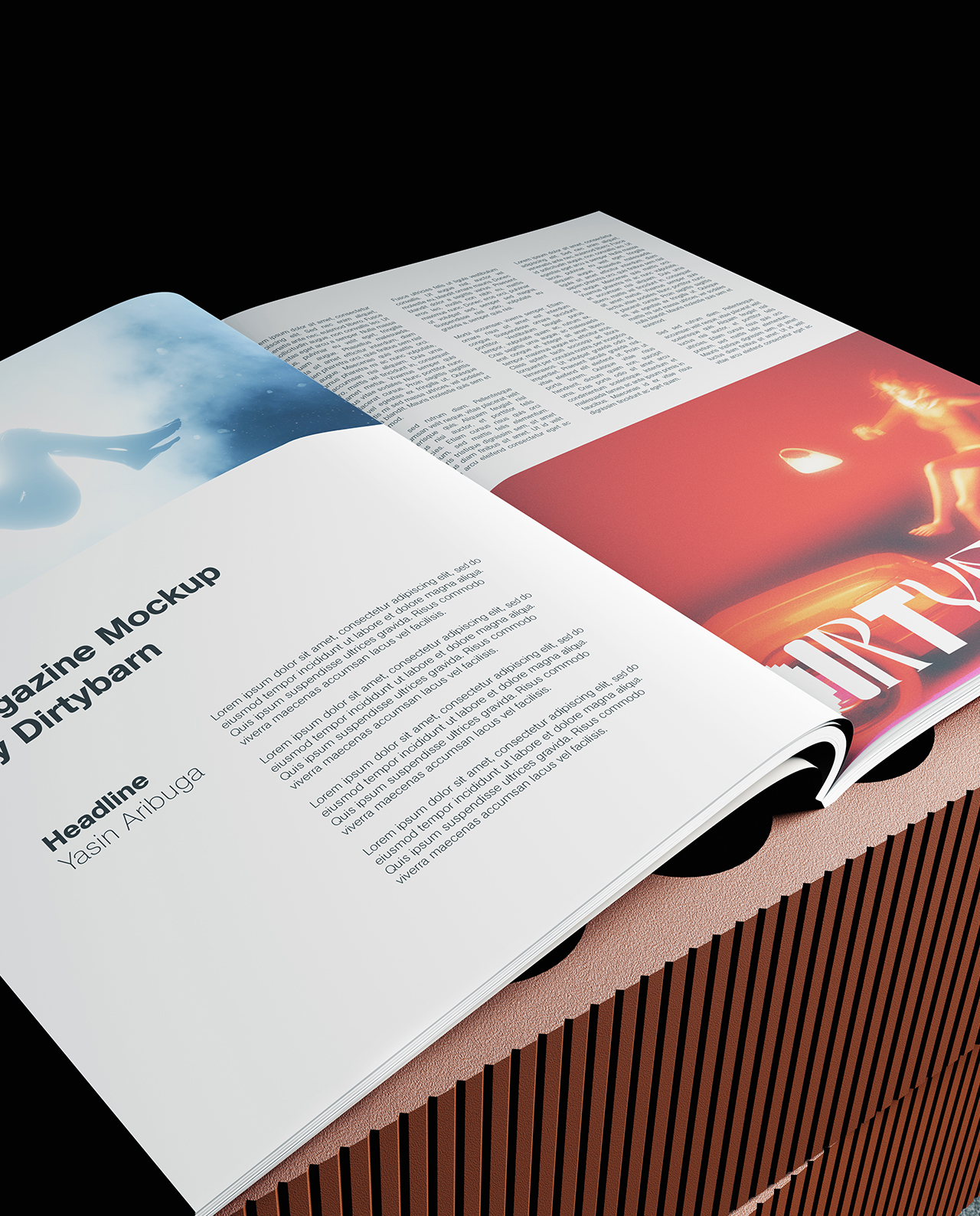 Magazine Mockup on a Brick - 5 Scenes gallery image 3