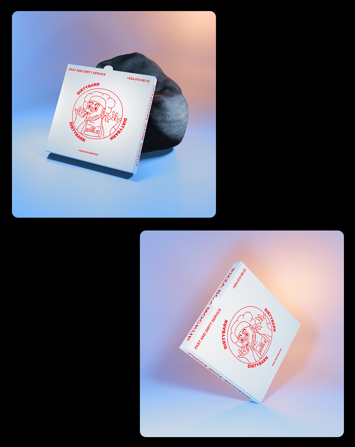 Pizza Box 3D Mockup - 6 Scenes and Places gallery image 4
