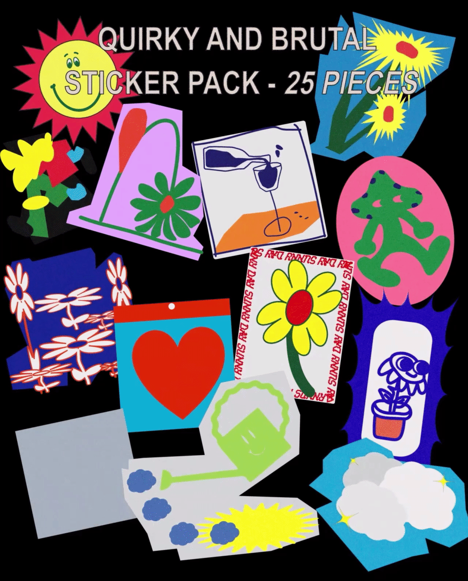 Quirky and Brutal Sticker Pack - 25 Animated Stickers