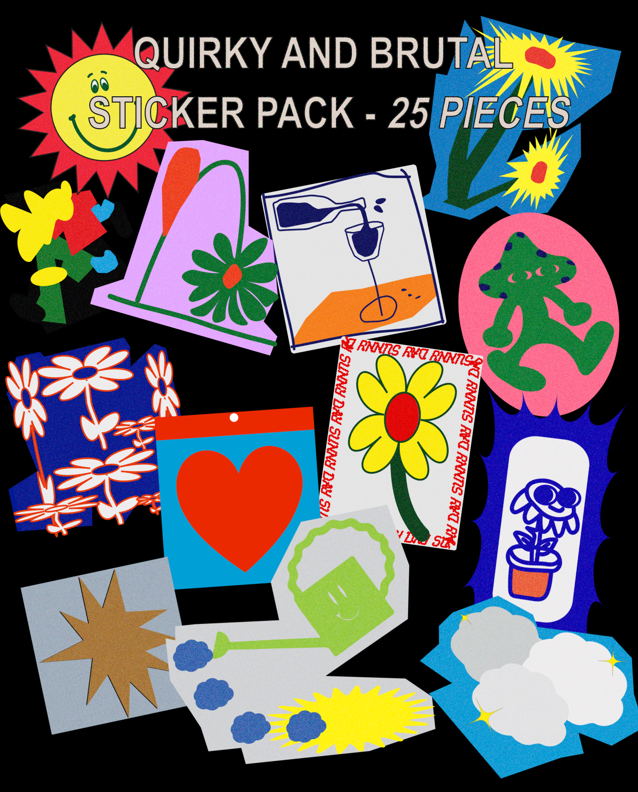 Quirky and Brutal Sticker Pack - 25 Animated Stickers gallery image 2