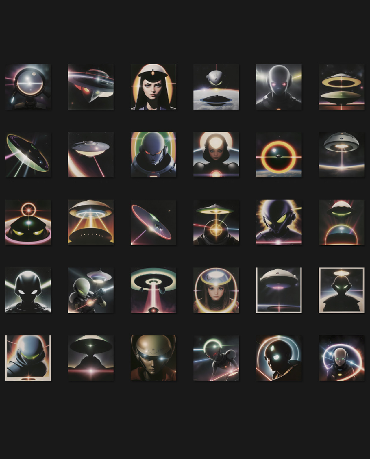 Retro Futuristic Space & Mushroom Clouds Background Pack gallery image 4