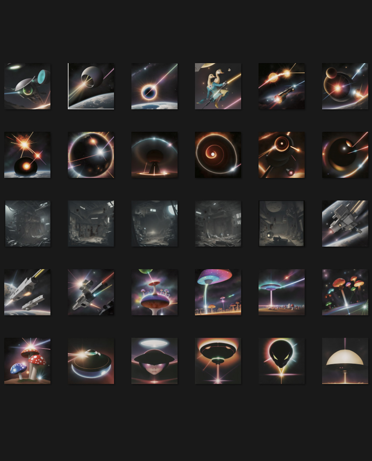 Retro Futuristic Space & Mushroom Clouds Background Pack gallery image 5