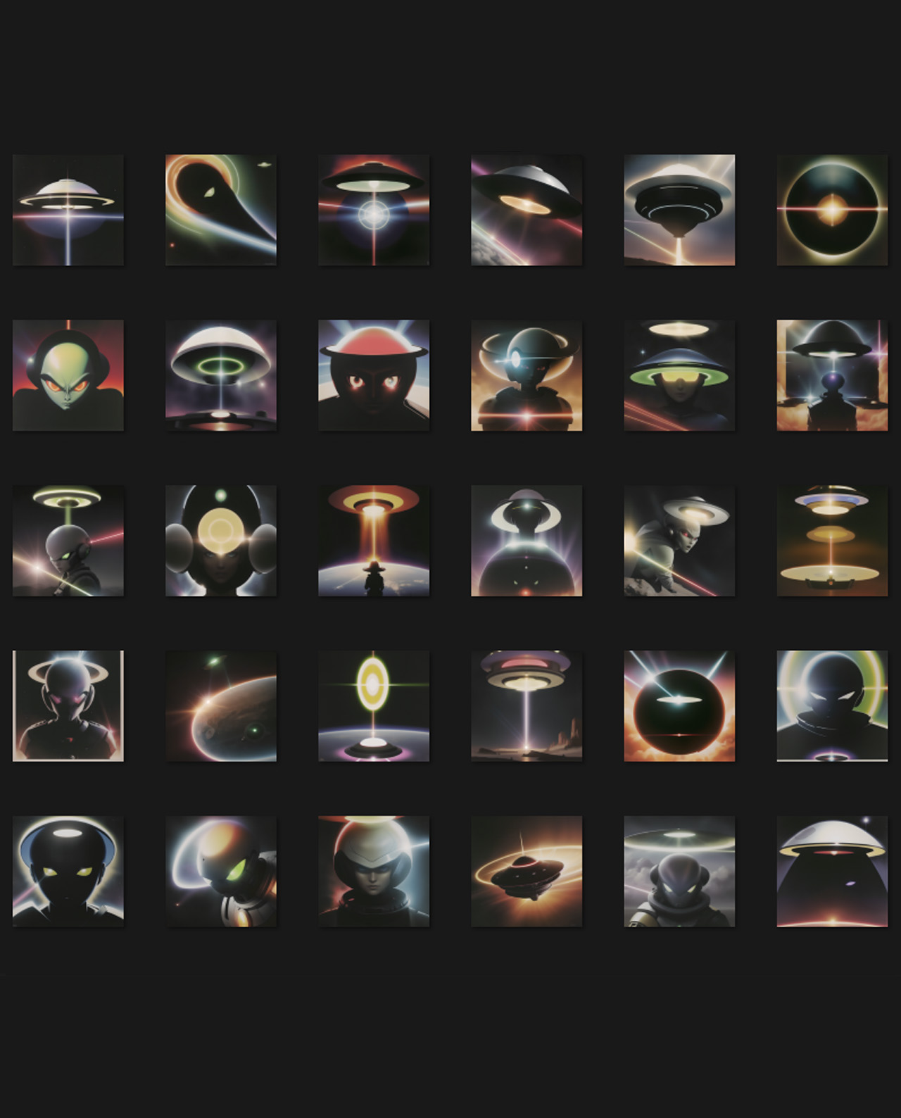 Retro Futuristic Space & Mushroom Clouds Background Pack gallery image 7