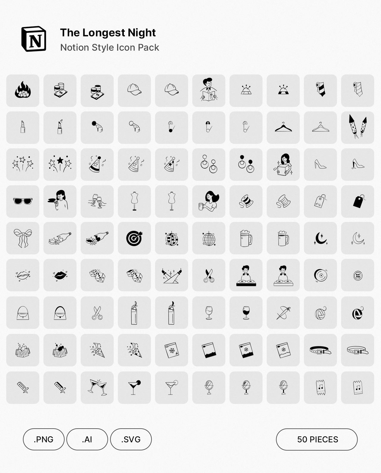 The Longest Night - Notion Style Icon Pack
