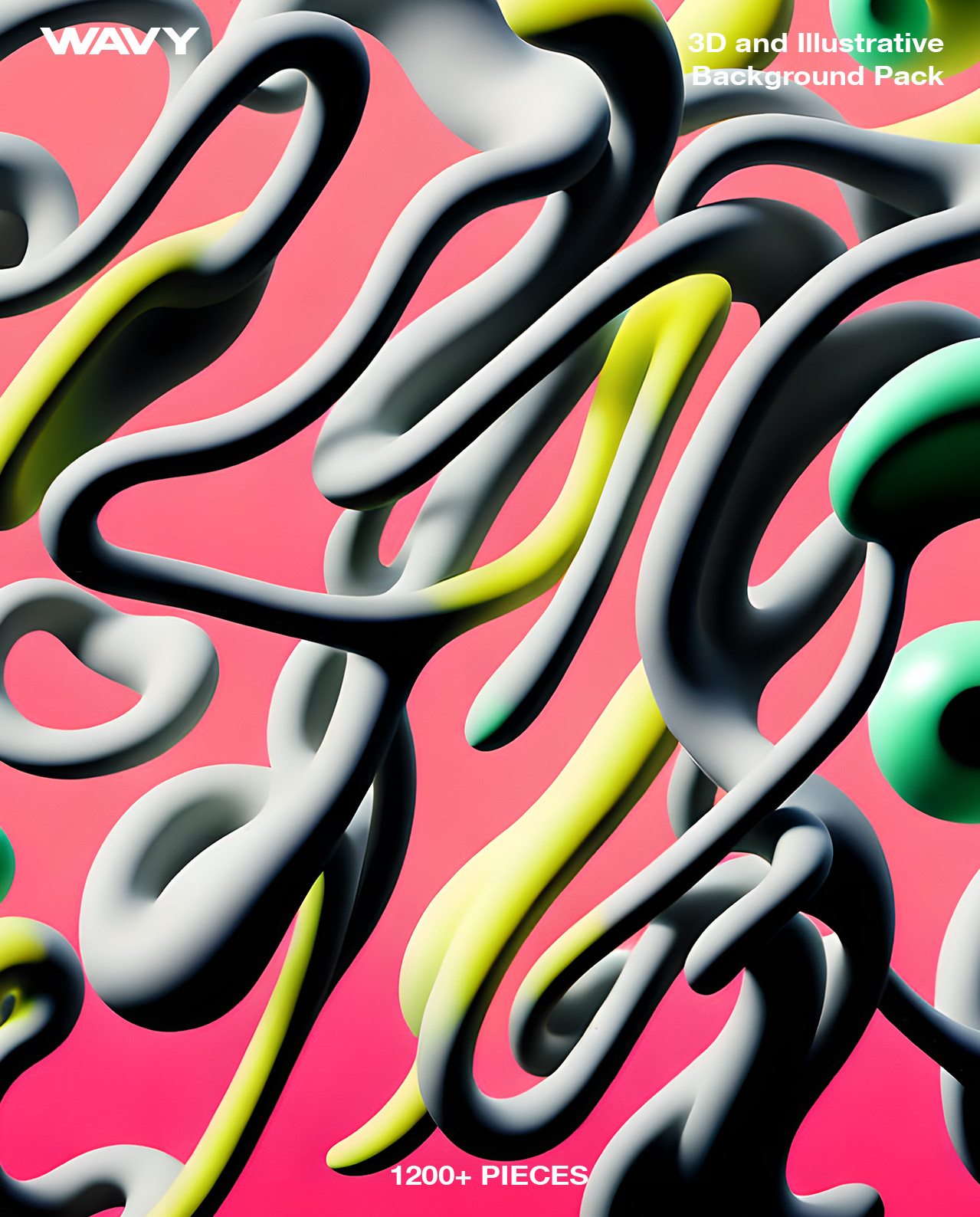 Wavy | 3D and Illustrative Background Pack - 1200+ Pieces gallery image 2