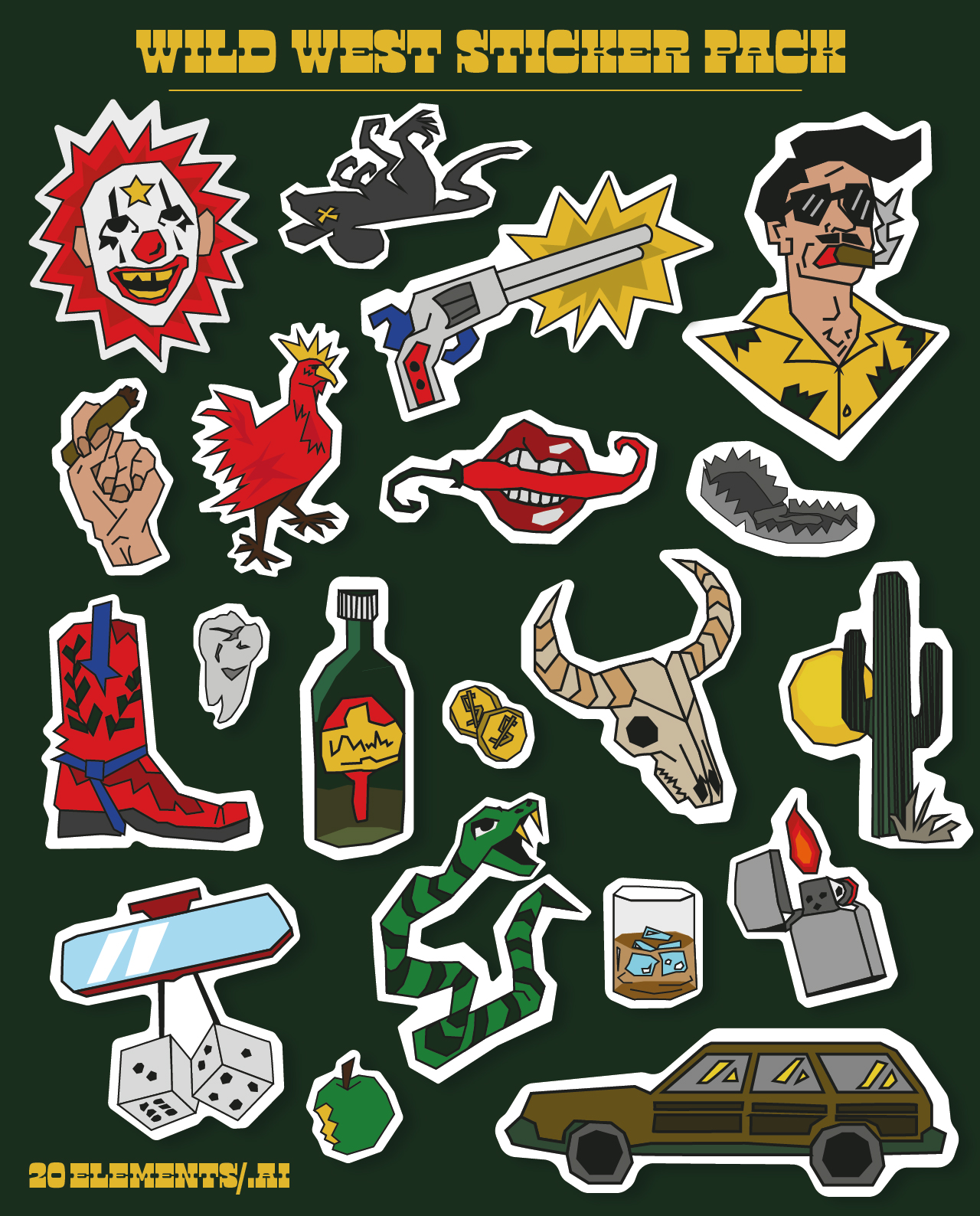 Wild West Sticker Pack - 20 Pieces gallery image 2