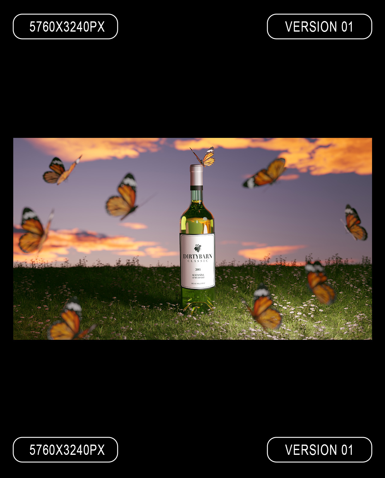 Wine Bottle Mockup gallery image 2
