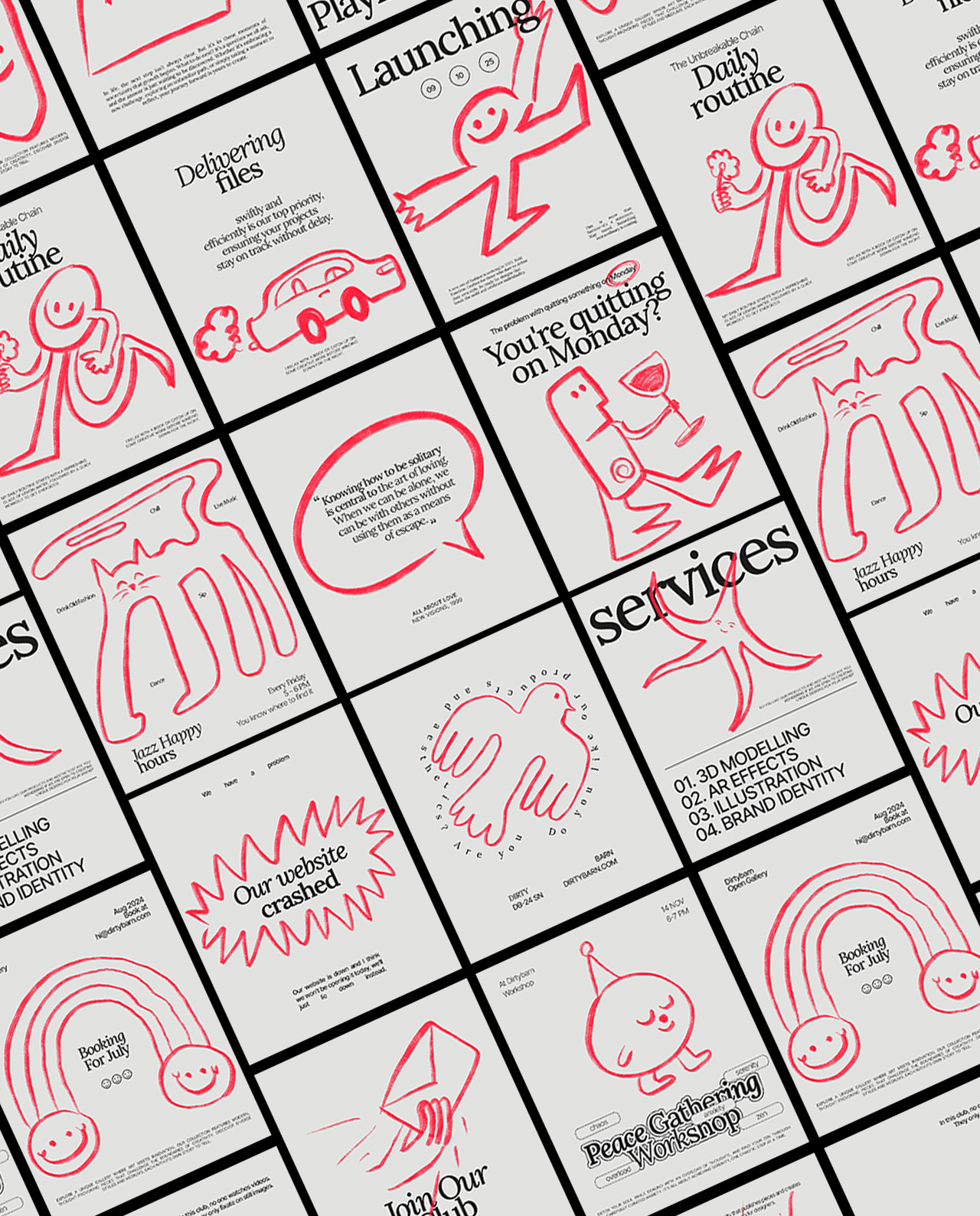 Wonky Social Media Pack - 44 Doodles, 22 Layouts