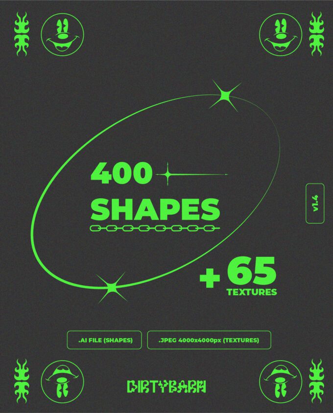 Design Elements Pack: 400 Shapes, 65 Textures 1