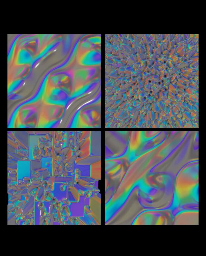 Holographic Materials Pack 9 Videos + 30 PNGs + 8 Background 9