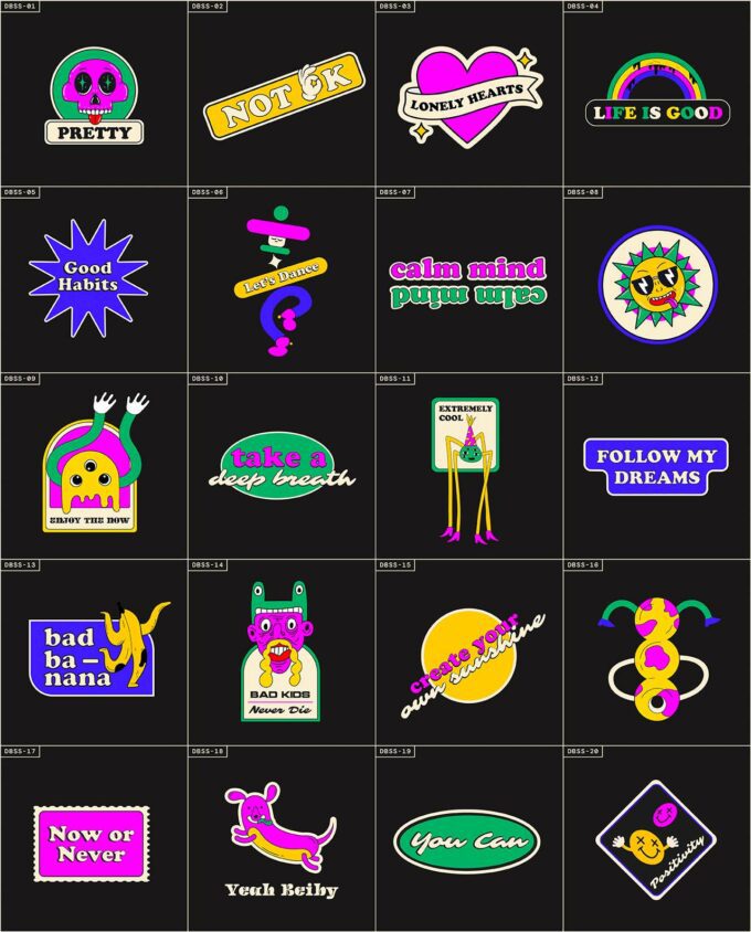 Colorful and Retro Sticker Pack - Part II 2