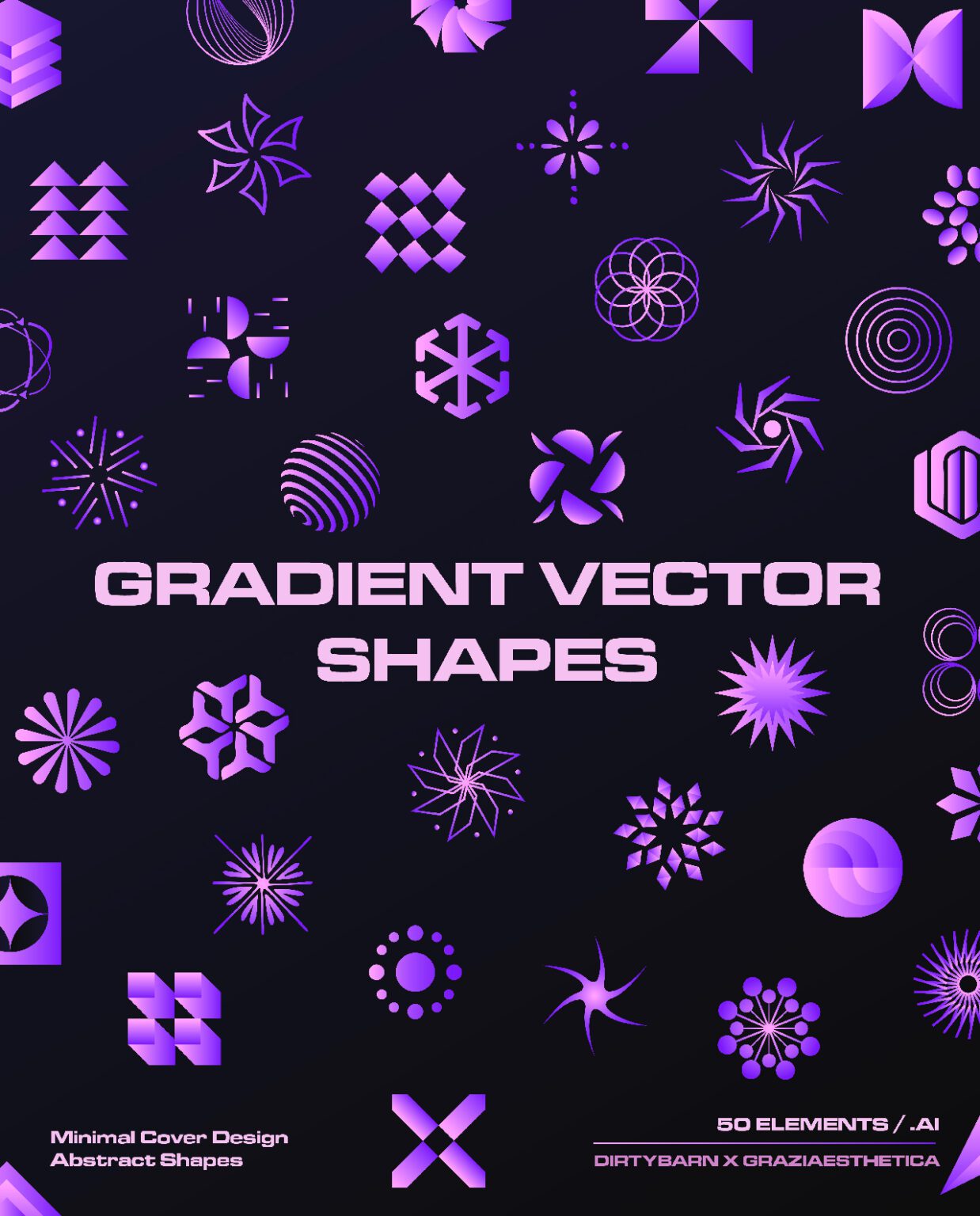 Gradient Minimal Vector Shapes – 50 Pieces » Dirtybarn