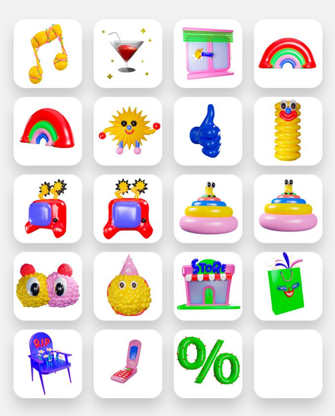 3D Elements Pack #1: Colorful and Super Cute Objects 7