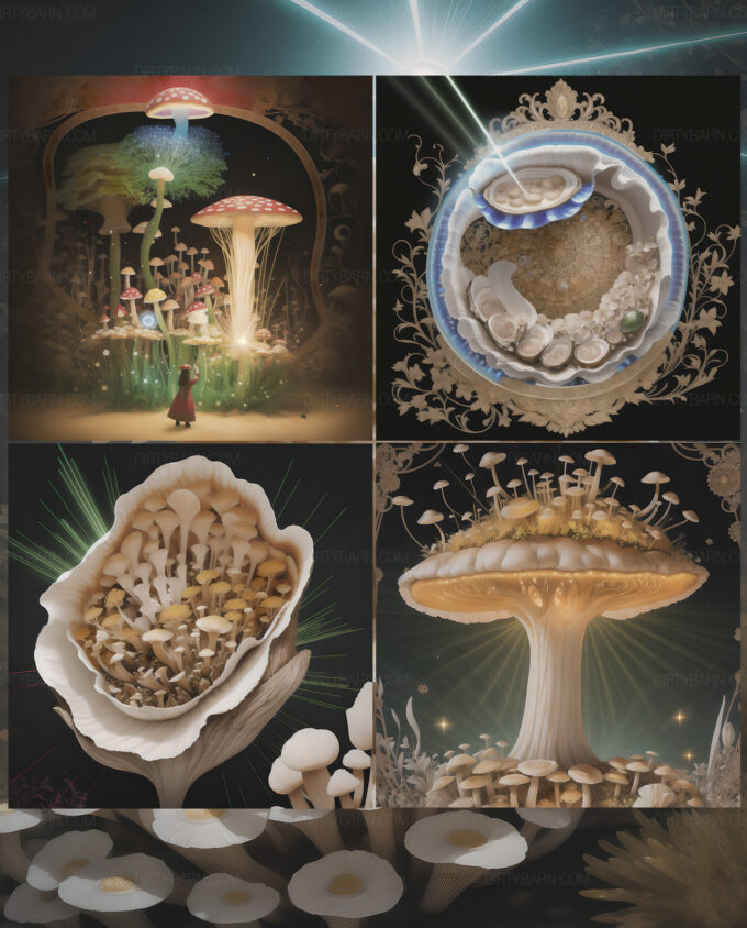 Retro Futuristic Space & Mushroom Clouds Background Pack 11