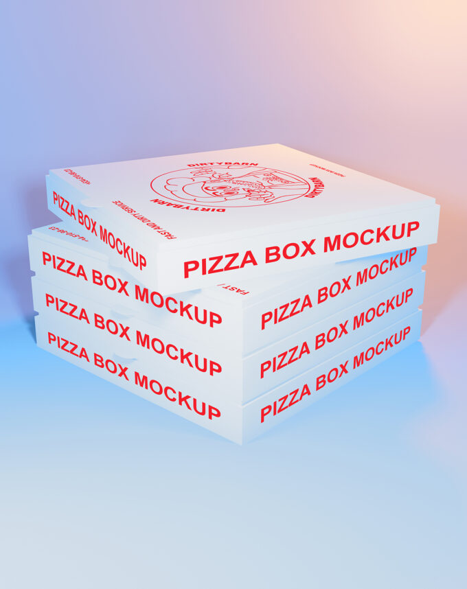 Pizza Box 3D Mockup - 6 Scenes and Places 7