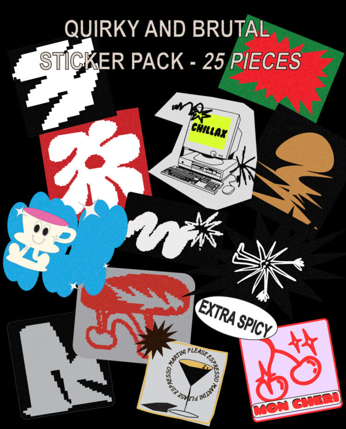 Quirky and Brutal Sticker Pack - 25 Animated Stickers 3