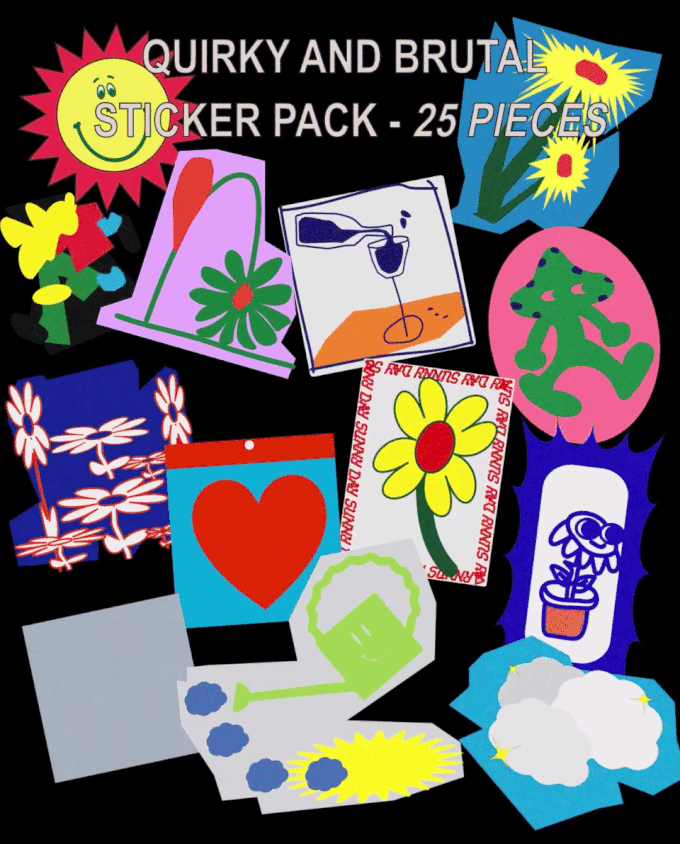 Quirky and Brutal Sticker Pack - 25 Animated Stickers 1