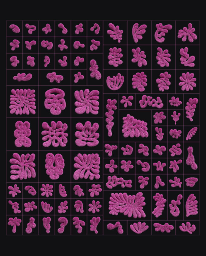 3D Floral Shapes - 95 Shapes with 15 Material 19